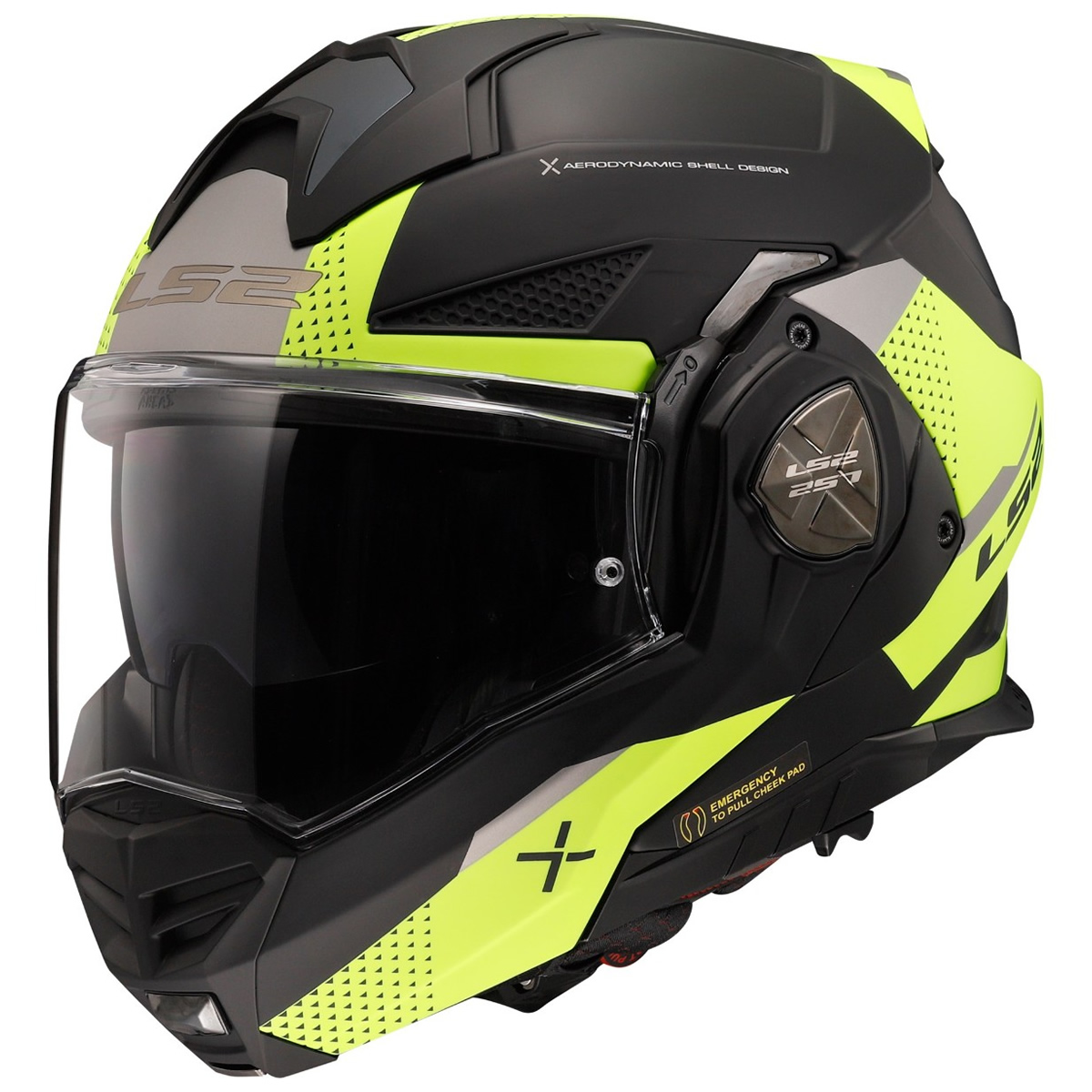 LS2 Helmets Klapphelm Advant X Oblivion FF901, schwarz-fluogelb matt