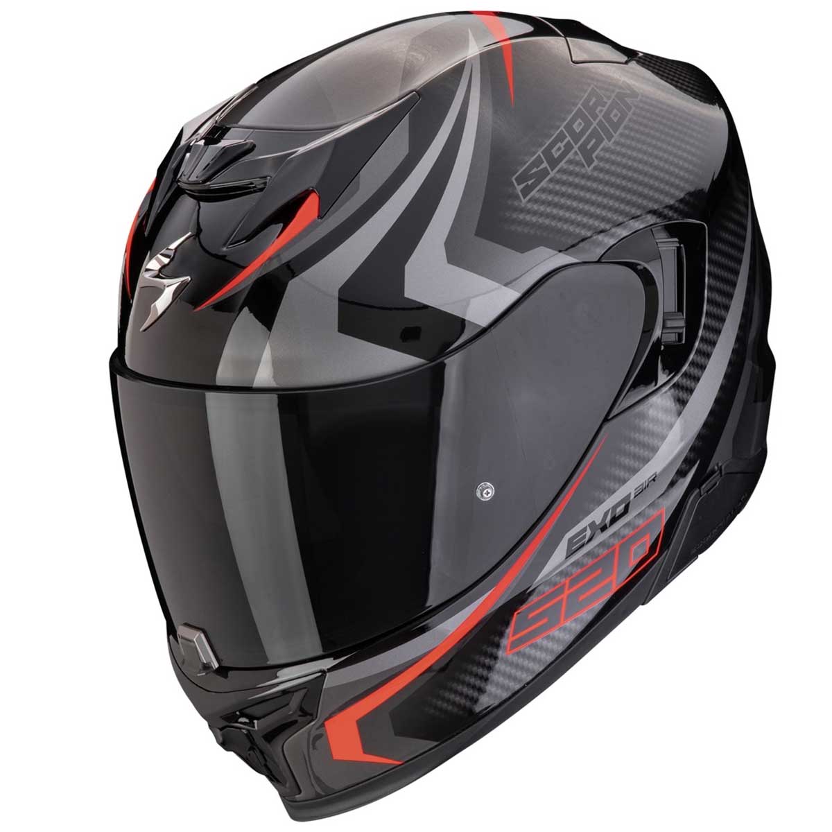 Scorpion EXO-520 EVO Air Terra Helm, schwarz-silber-rot