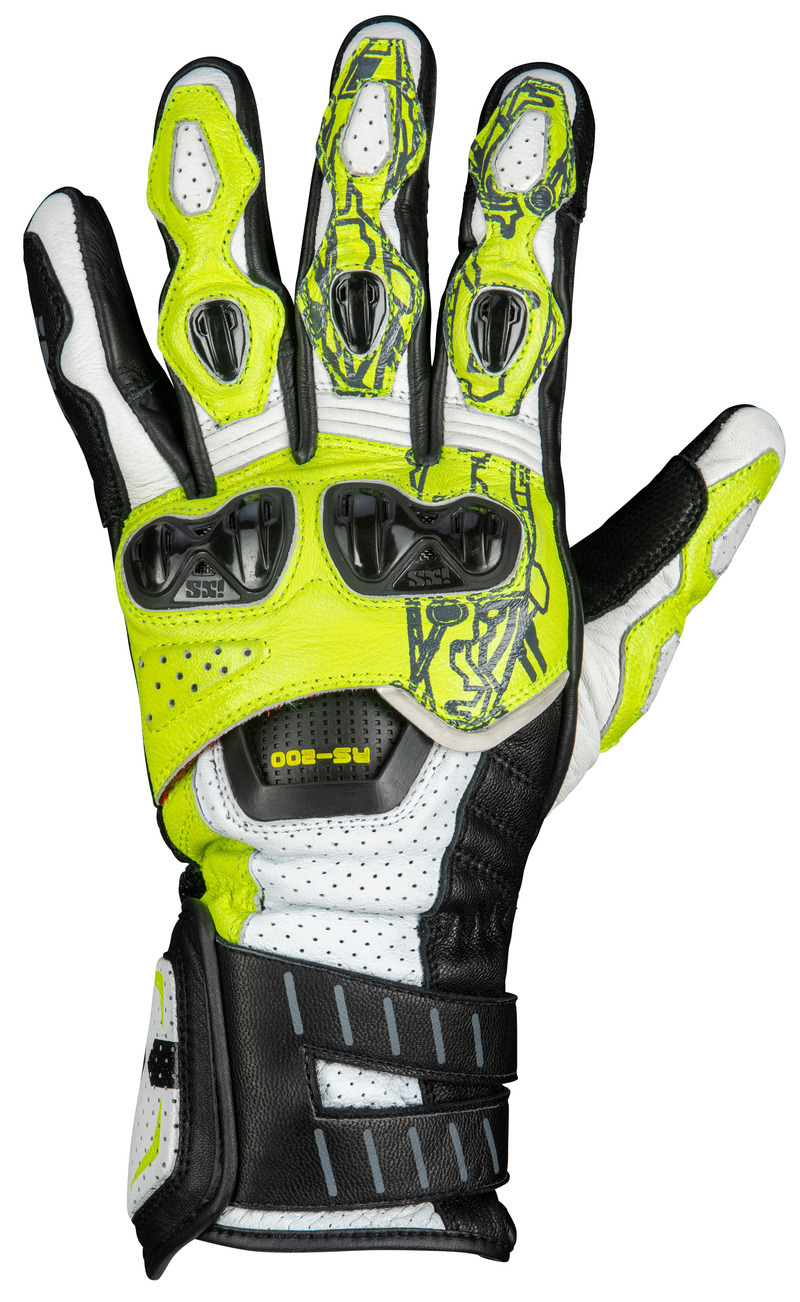 iXS RS-200 3.0 Handschuhe, weiß-fluogelb-schwarz