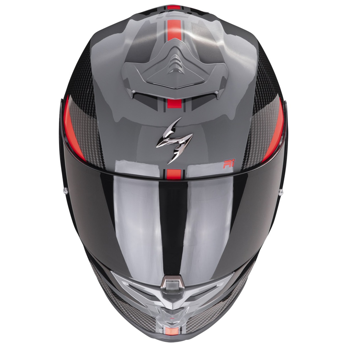 Scorpion Helm EXO-R1 EVO Air Final, grau-schwarz-rot