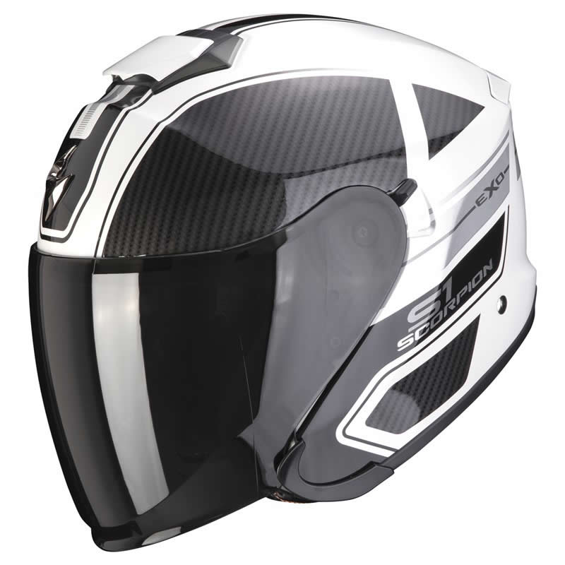Scorpion Helm EXO-S1 Cross-Ville, weiß-schwarz-silber