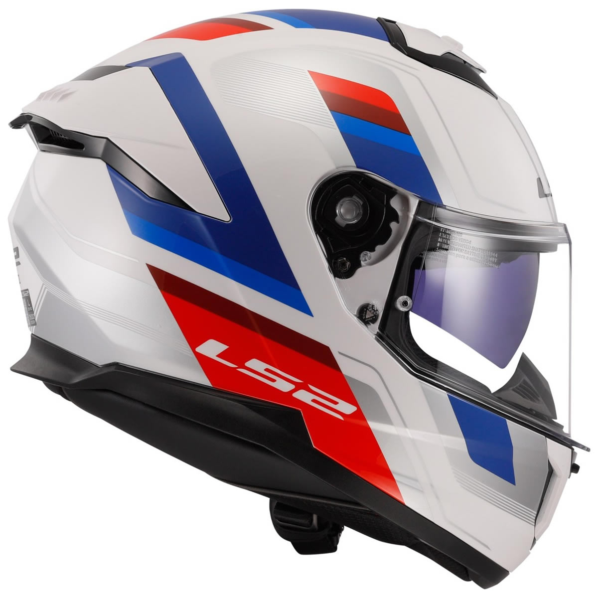 LS2 Stream II FF808 Vintage Helm, weiß-blau-rot
