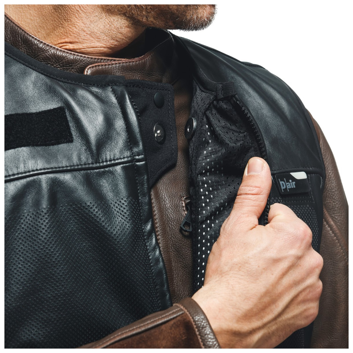 Dainese Leder Airbag-Weste Smart Jacket Leather, schwarz