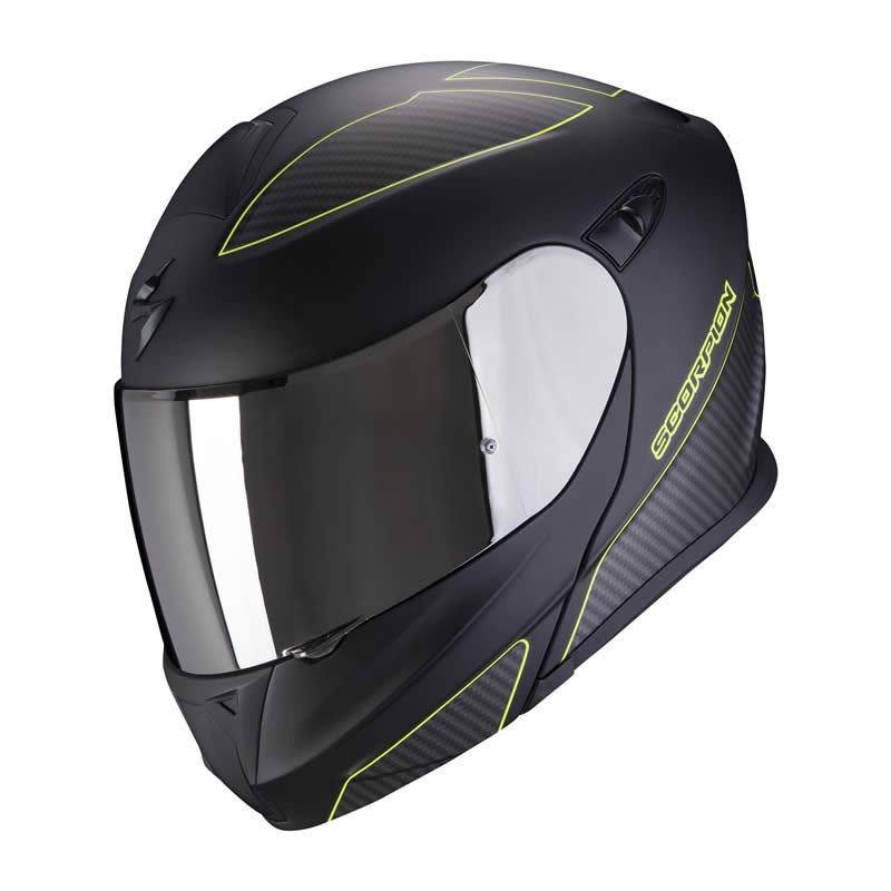 Scorpion Helm EXO-920 Flux, schwarz-fluogelb matt