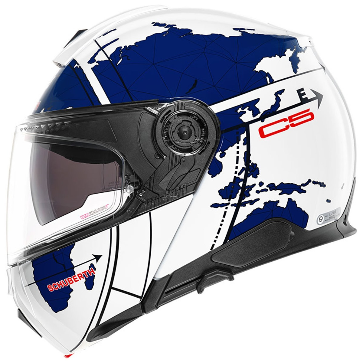 Schuberth C5 Globe Helm, weiß-blau