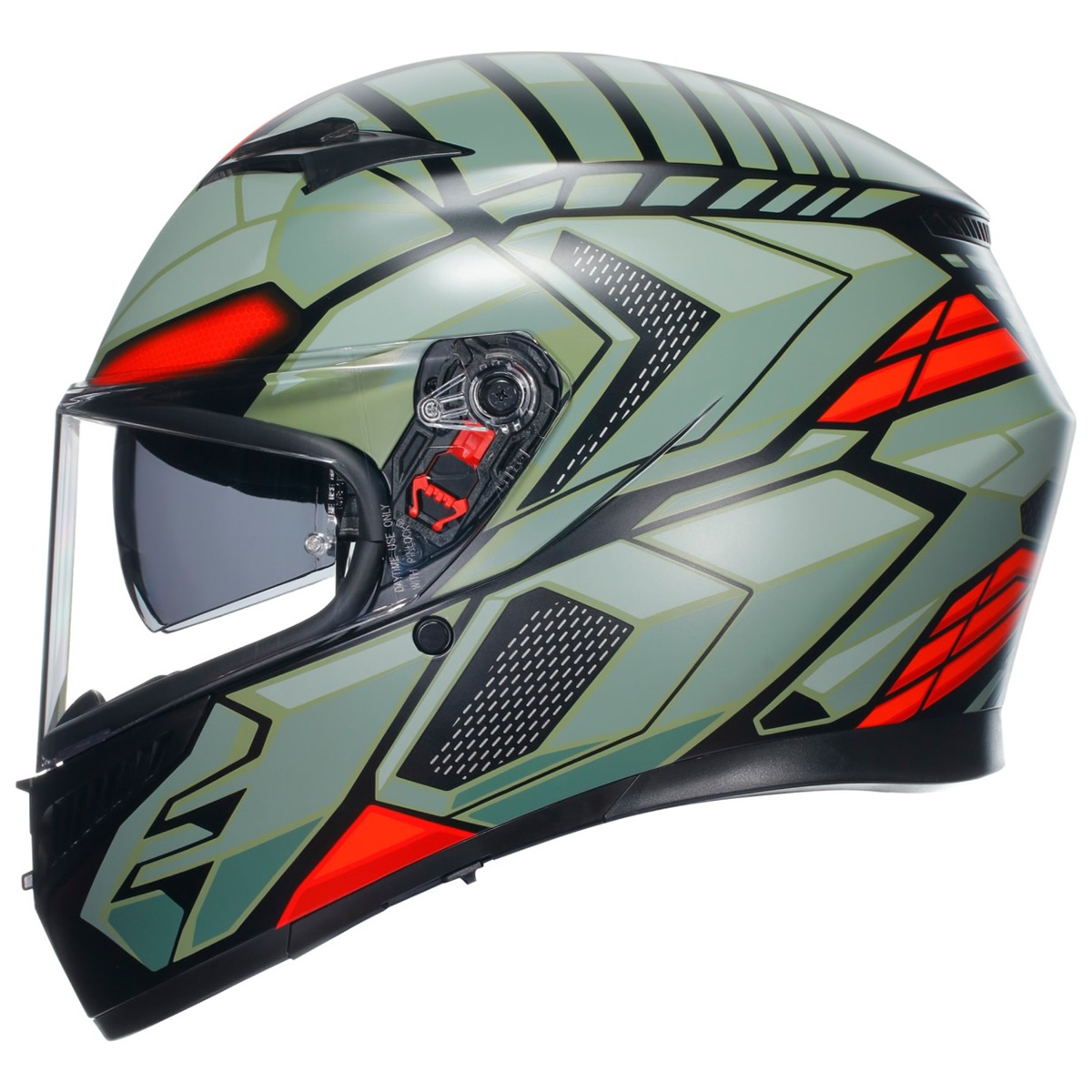 AGV K3 Decept Helm, schwarz-grün-rot matt