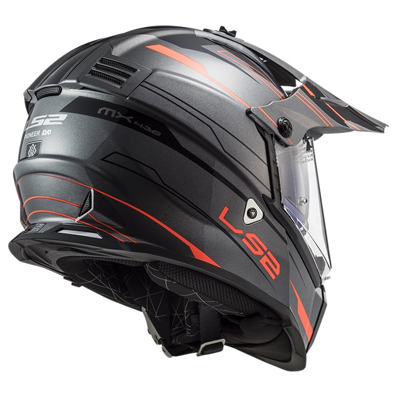 LS2 Helmets Endurohelm Pioneer Evo Knight MX436, titan-orange