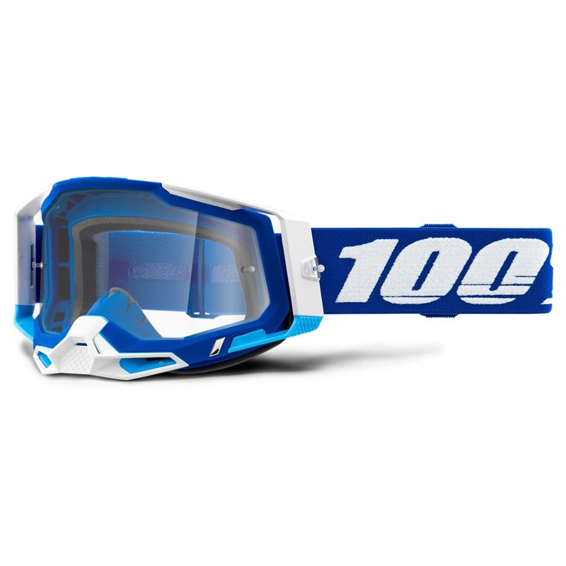 100% Crossbrille Racecraft 2, blau-weiß, blau-verspiegelt