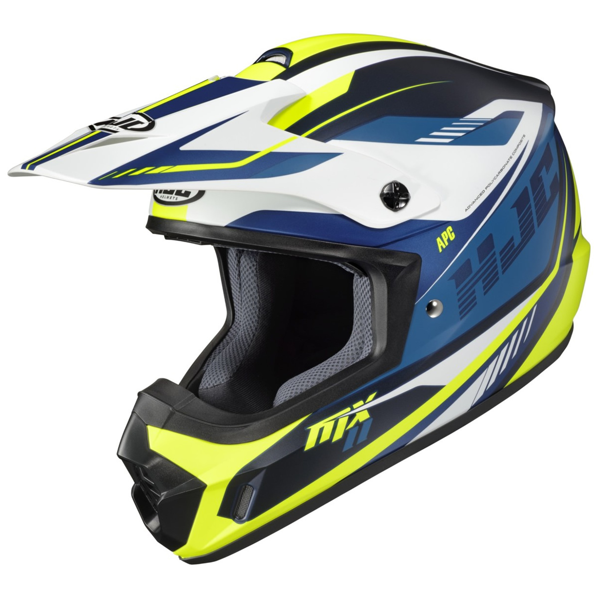 HJC Helm CS-MX II Drift, weiß-blau-fluogelb matt