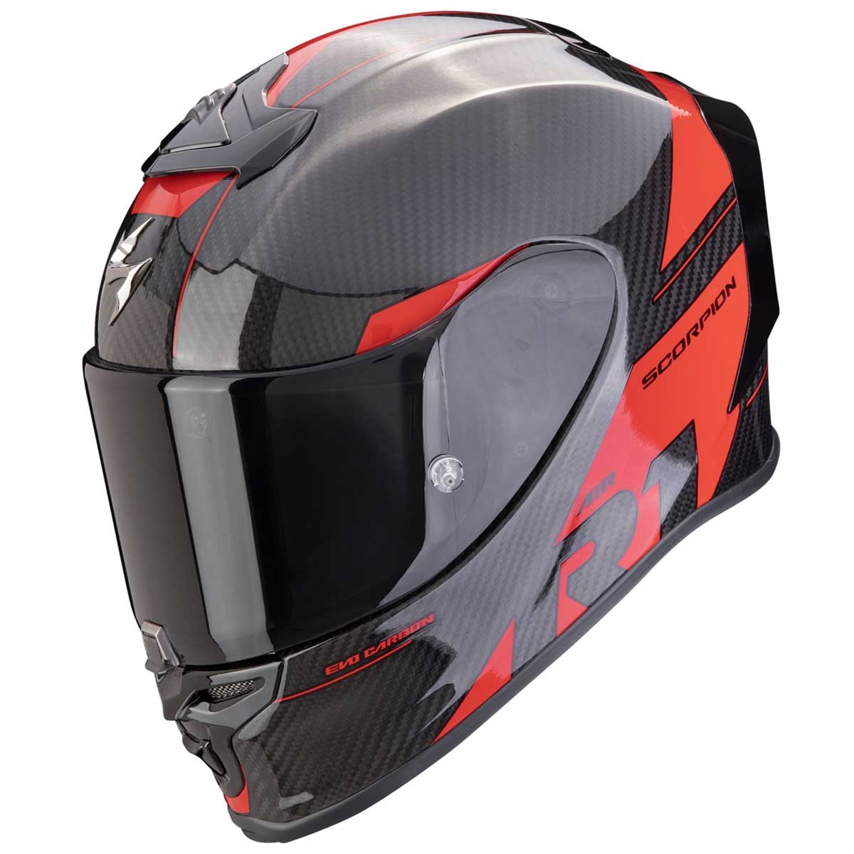 Scorpion EXO-R1 EVO Carbon Air Rally Helm, schwarz-rot