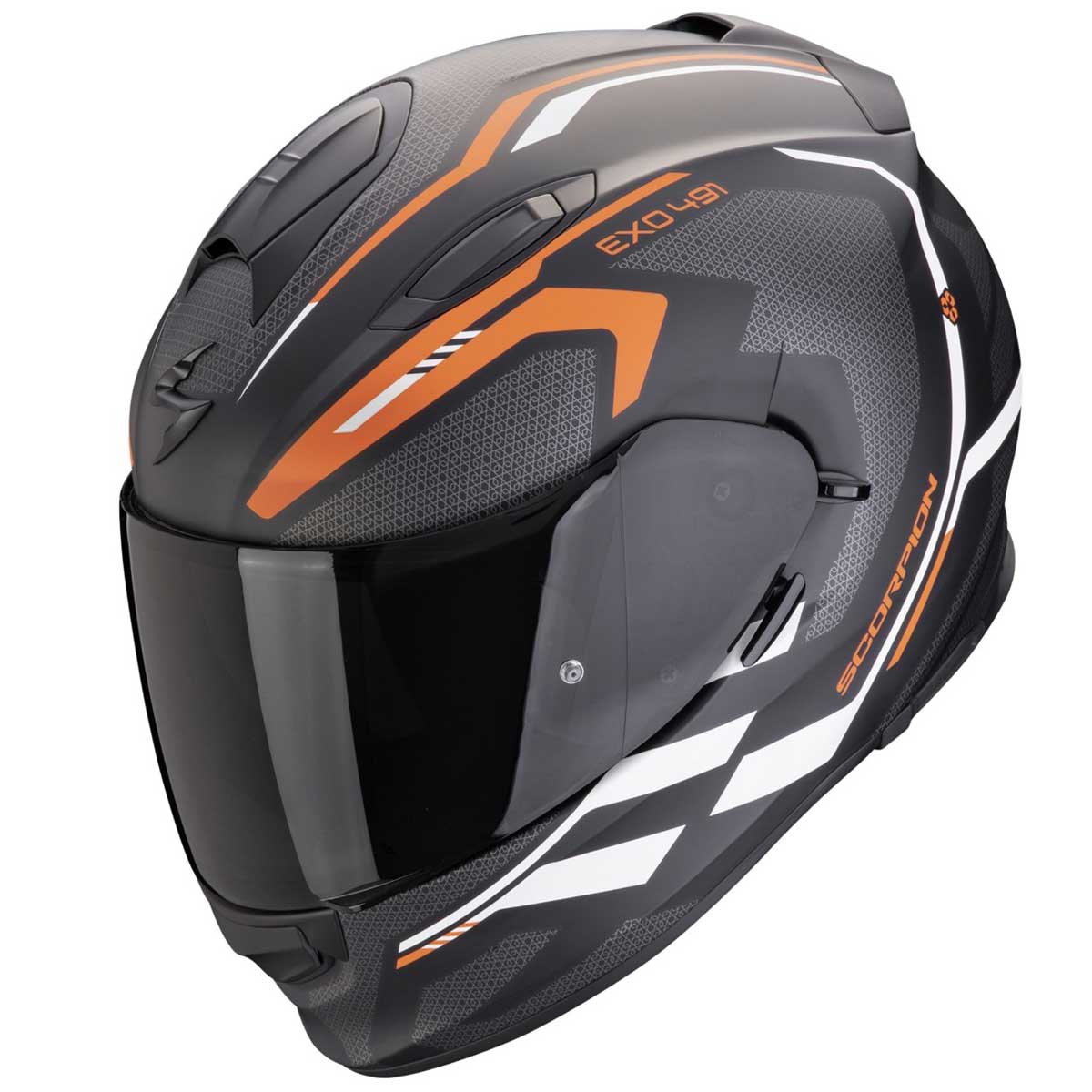 Scorpion EXO-491 Kripta Helm, schwarz-orange-weiß matt