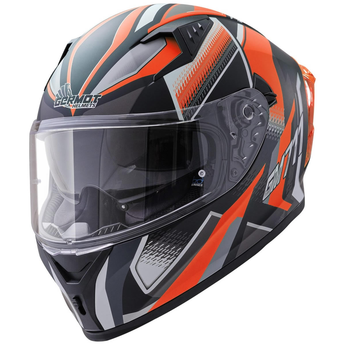 Germot GM 711 Helm, schwarz-orange matt