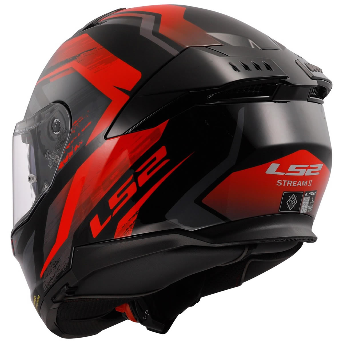 LS2 Stream II FF808 Fury Helm, schwarz-rot
