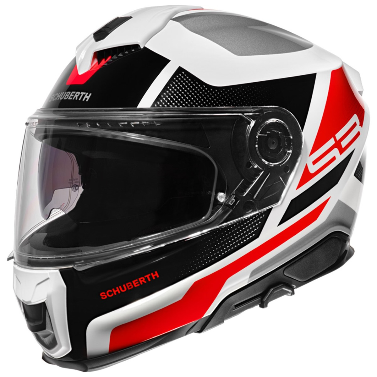 Schuberth S3 Daytona Helm, weiß-schwarz-rot