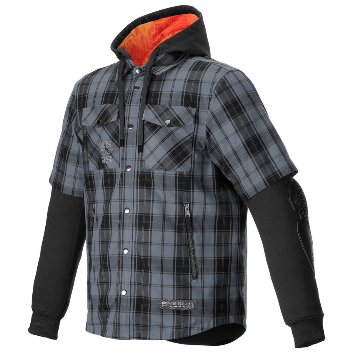 Alpinestars MO.ST.EQ Tartan Hoodie-Hemd, grau-schwarz