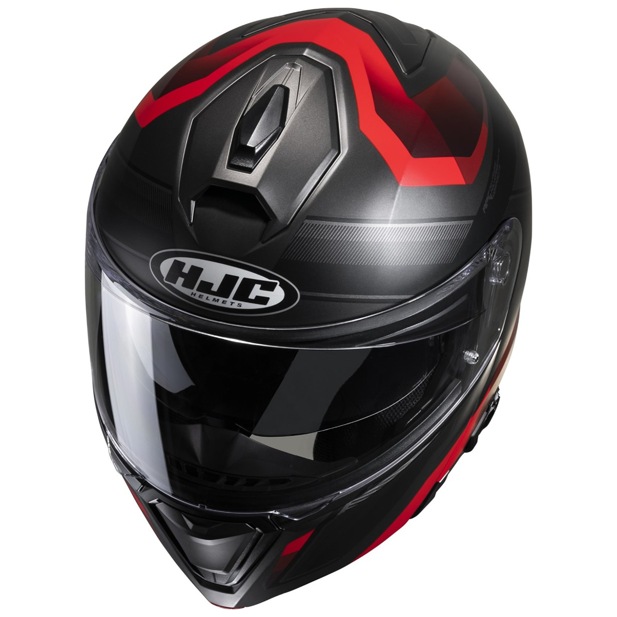 HJC Helm i90 Lark, schwarz-rot matt