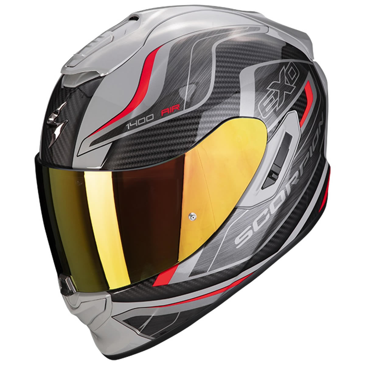 Scorpion Helm EXO-1400 Air Attune, grau-schwarz-rot