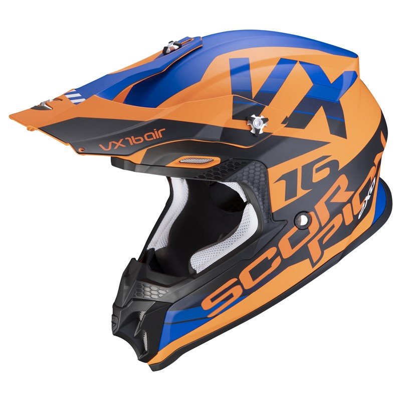 Scorpion Crosshelm VX-16 Air X-Turn, orange-blau matt