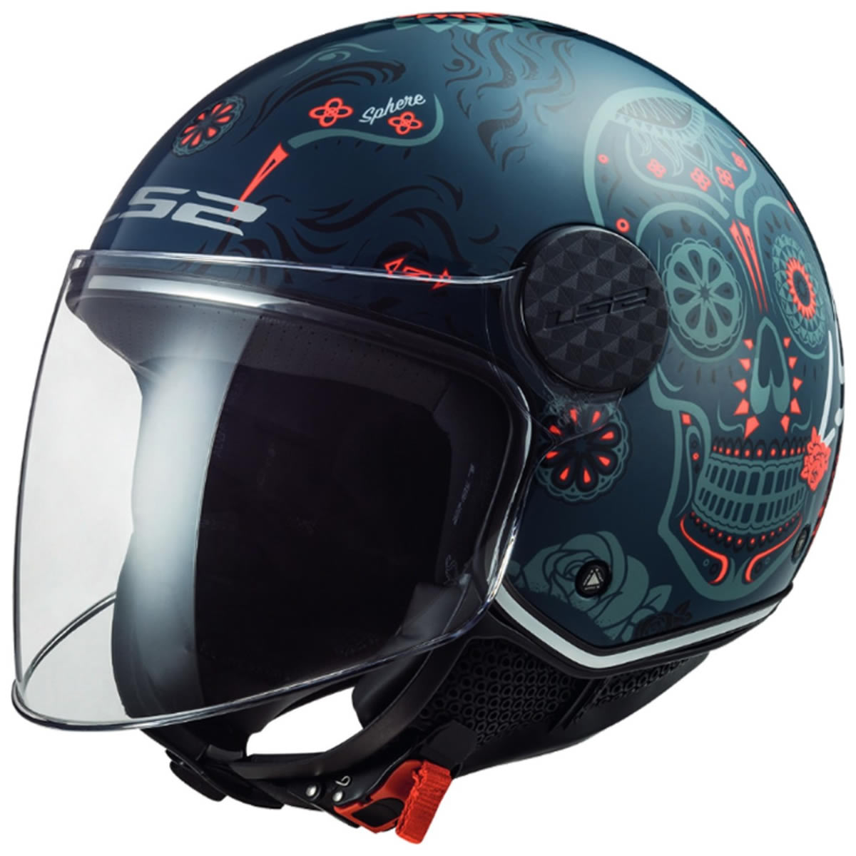 LS2 Helmets Jethelm Sphere Lux Maxca OF558, cobalt-orange